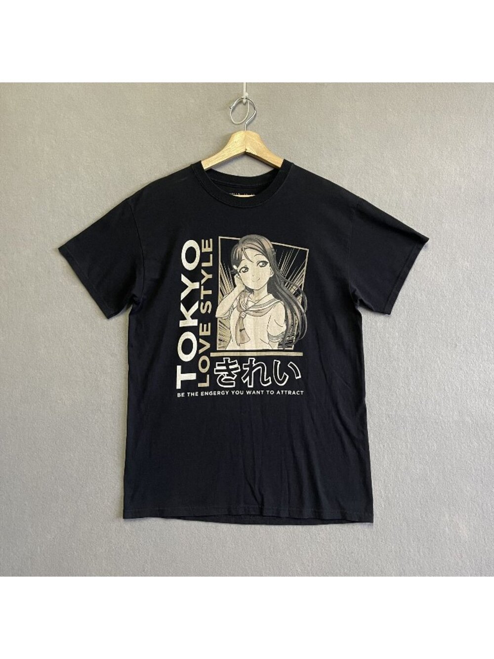 Vinyl Icons Tokyo Love Style Black Graphic T-Shirt Anime Schoolgirl S